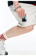 BJHG Embroidered Straight-Leg Shorts