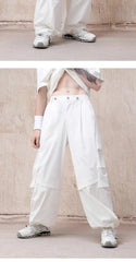 BJHG White Parachute Pants