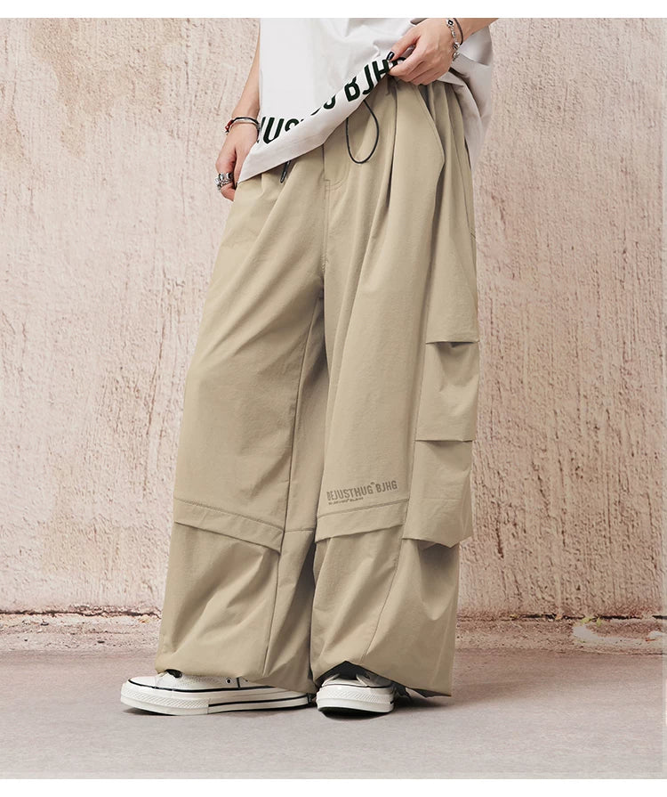 BJHG White Parachute Pants