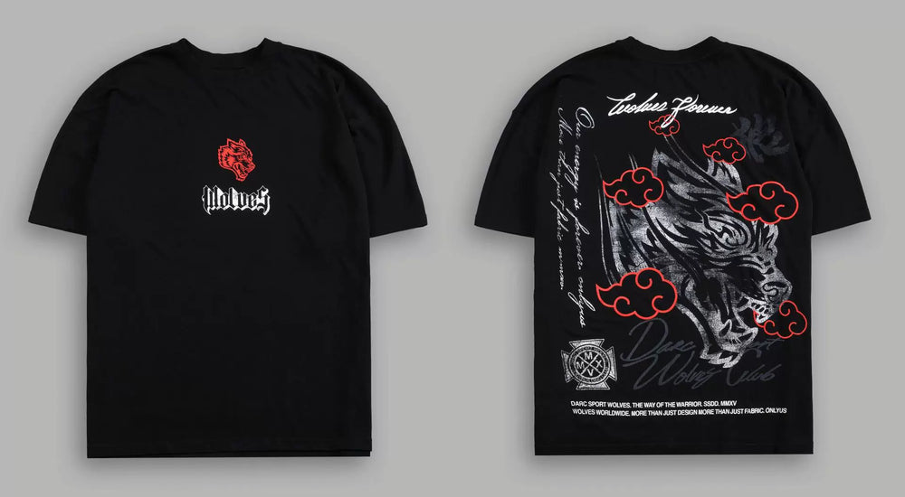 Darcsport Wolf Head & Akatsuki Print T-shirt