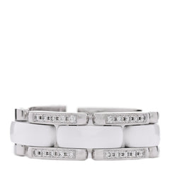 18K White Gold Ceramic Diamond Medium Ultra Ring White 50 5.5