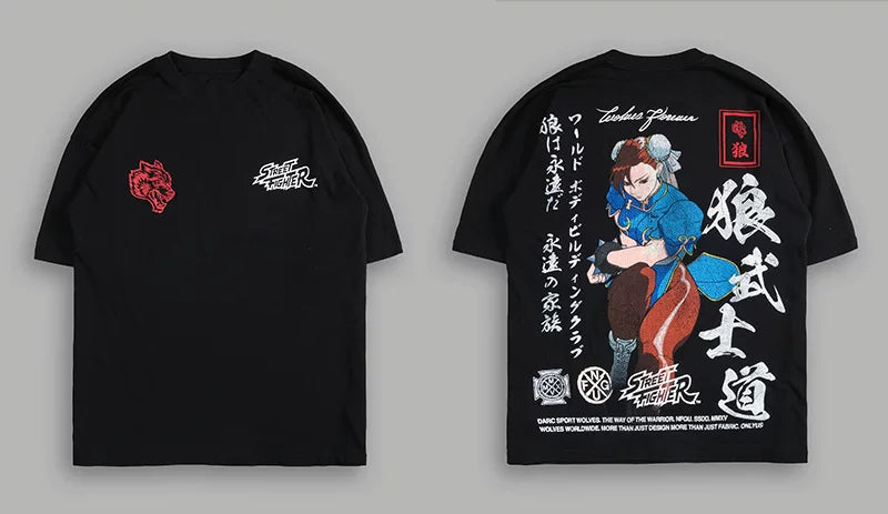 Darcsport Wolf & Street Fighter Print T-shirt