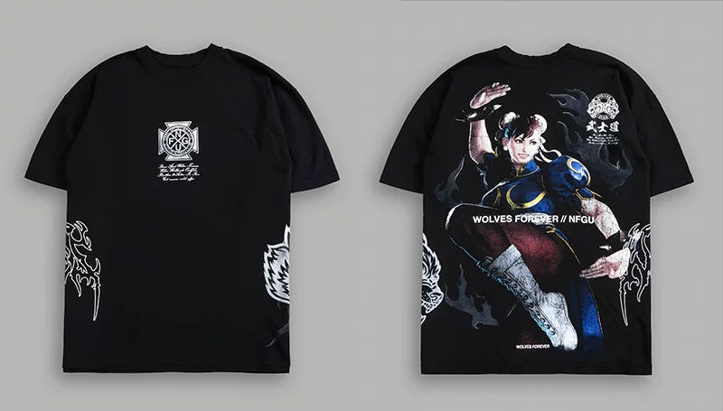 Darcsport Wolf & Street Fighter Print T-shirt