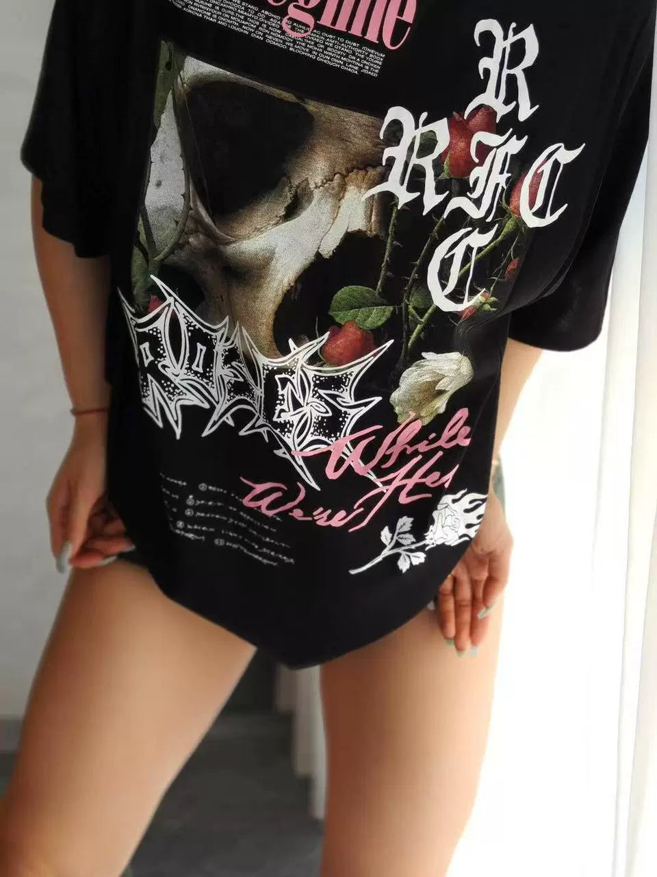 Civilregime Skull & Rose Series 200GSM Washed Short Sleeve T-shirt