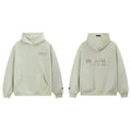 Fog Essentials Light Green Fleece‑Lined Oversized Pullover Hoodie Chest Logo