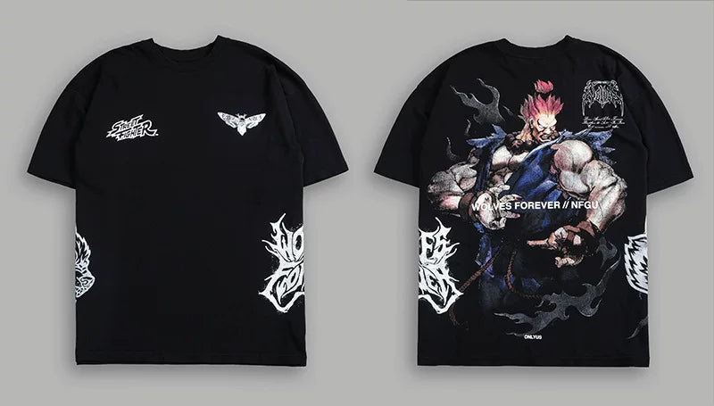Darcsport Wolf & Street Fighter Print T-shirt