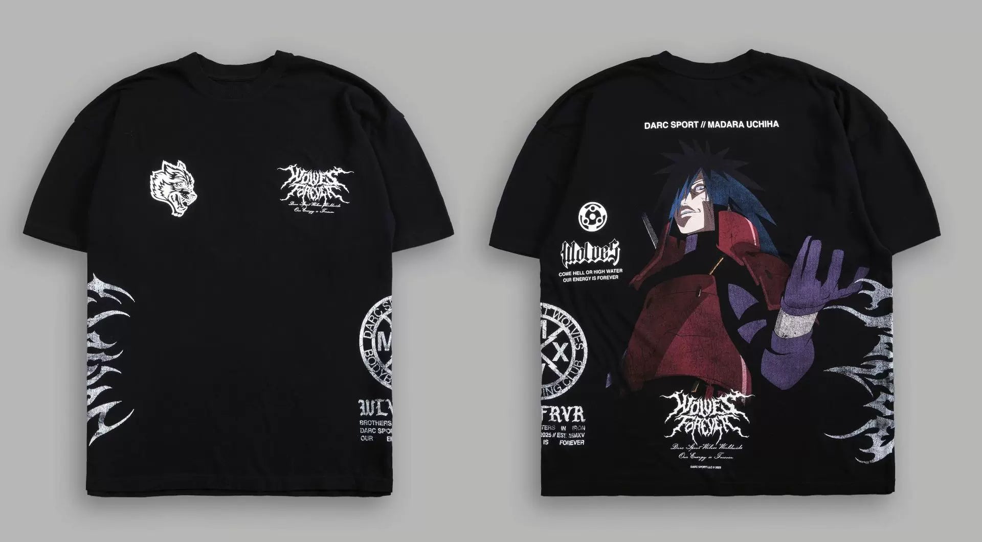 Darcsport Wolf Head & Akatsuki Print T-shirt