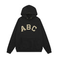 Fog Essentials Black Beige Arch ABC Graphic Loose Street‑Style Pullover Hoodie