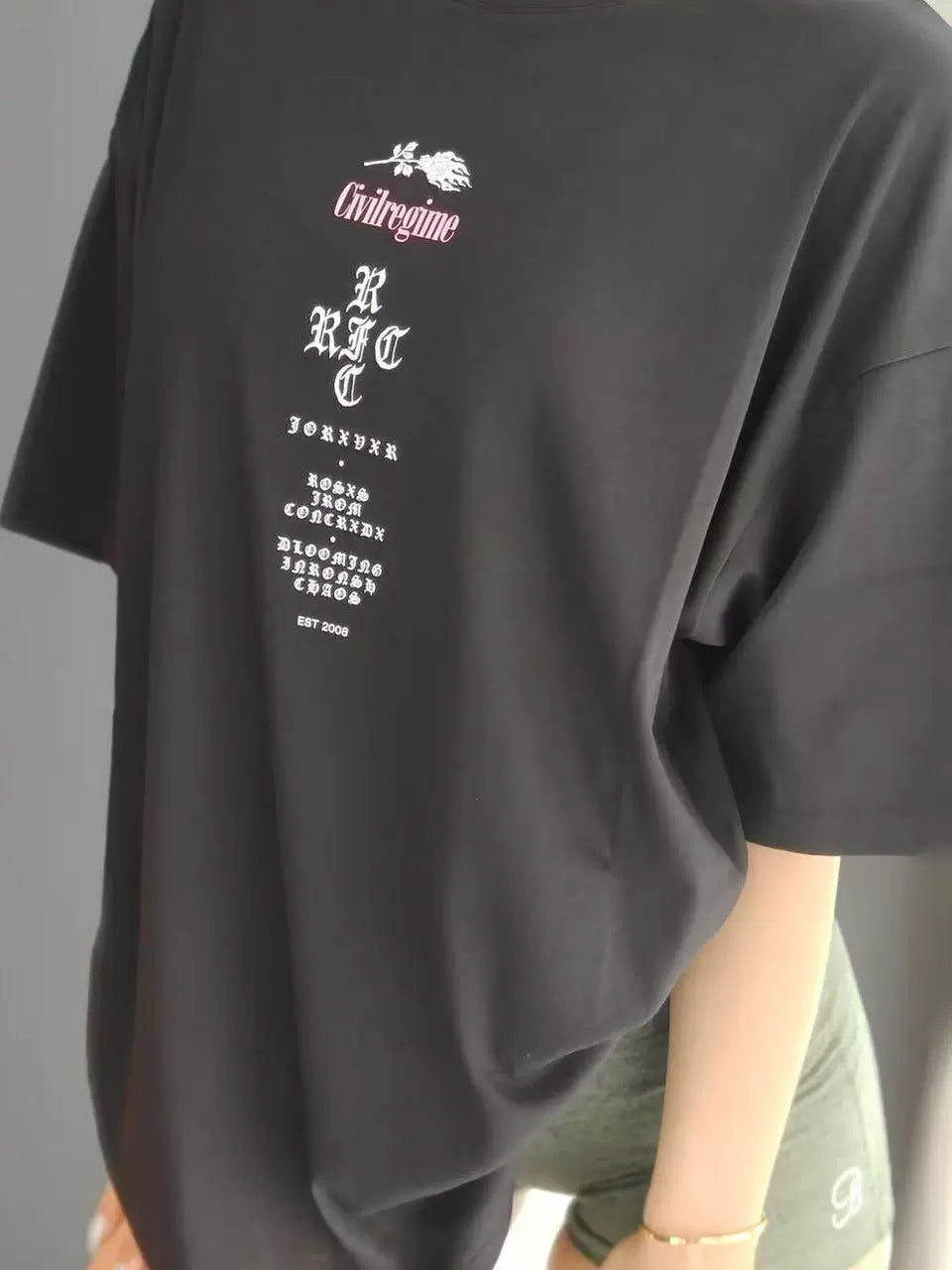 Civilregime Skull & Rose Series 200GSM Washed Short Sleeve T-shirt