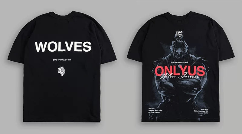 Darcsport Wolf & Street Fighter Print T-shirt