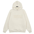Fog Essentials Cream‑White Oversized Hoodie T‑Tone Chest Logo