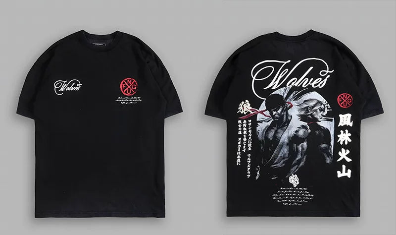 Darcsport Wolf & Street Fighter Print T-shirt