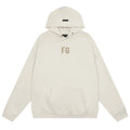 Fog Essentials Off‑White Minimal FG Embroidered Oversized Pullover Hoodie