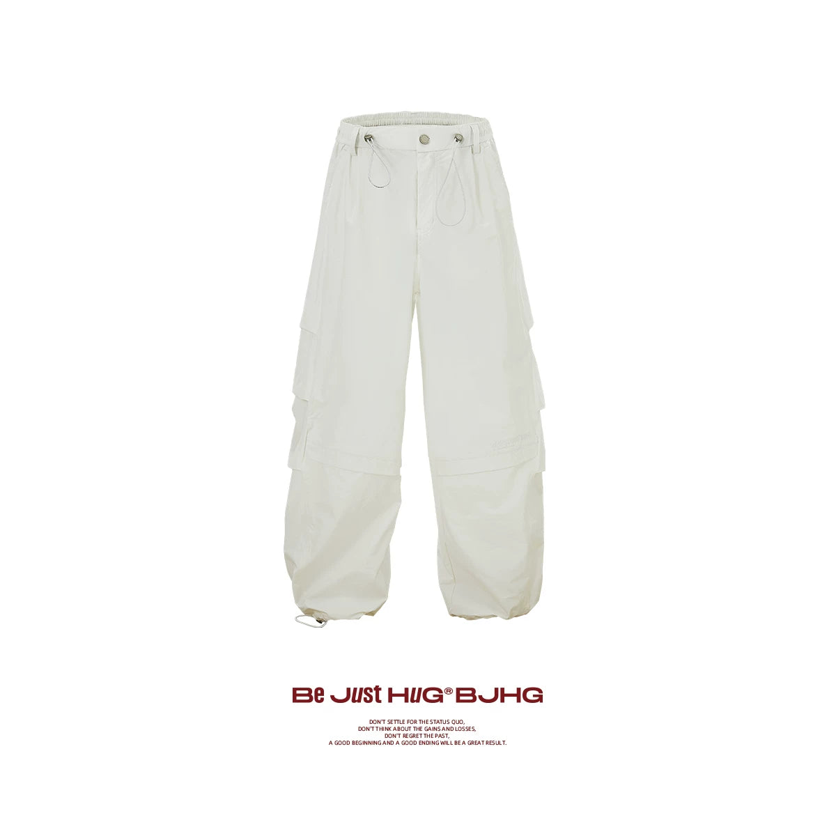 BJHG White Parachute Pants