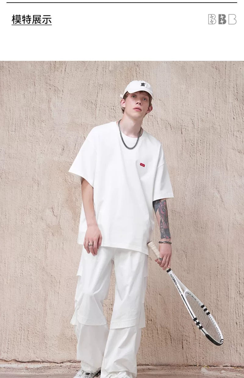BJHG White Parachute Pants