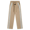 Fog Essentials Khaki Side‑Stripe Straight‑Leg Sweatpants Hip‑Hop Casual Pants