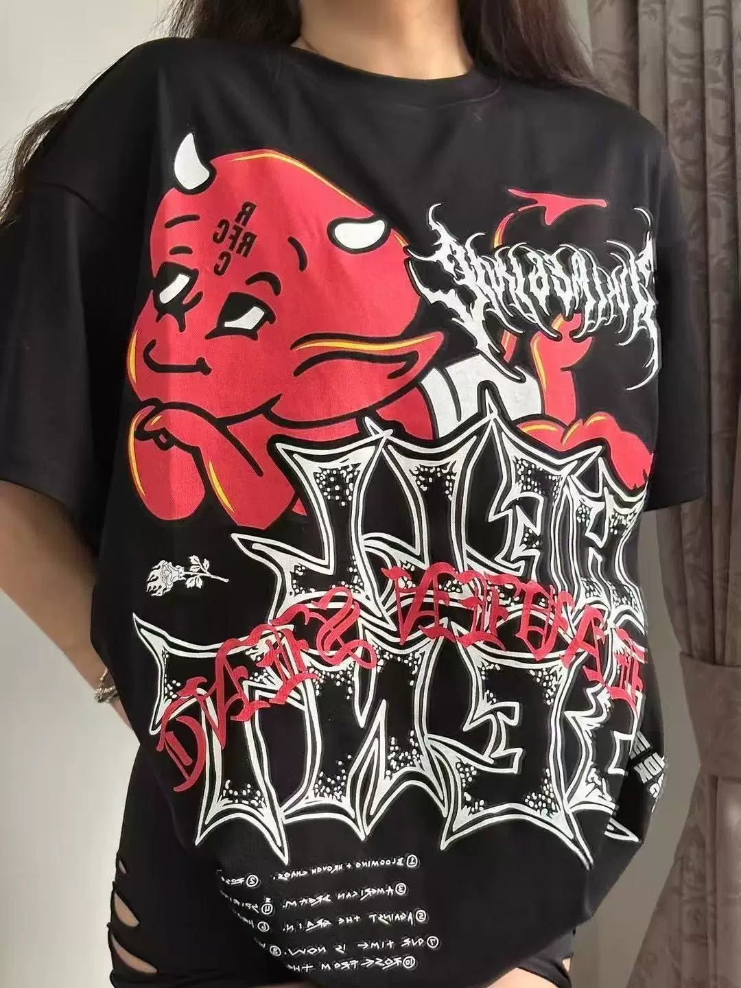 ivilregime Little Devil Series 200GSM Skin-Feel Washed T-shirt