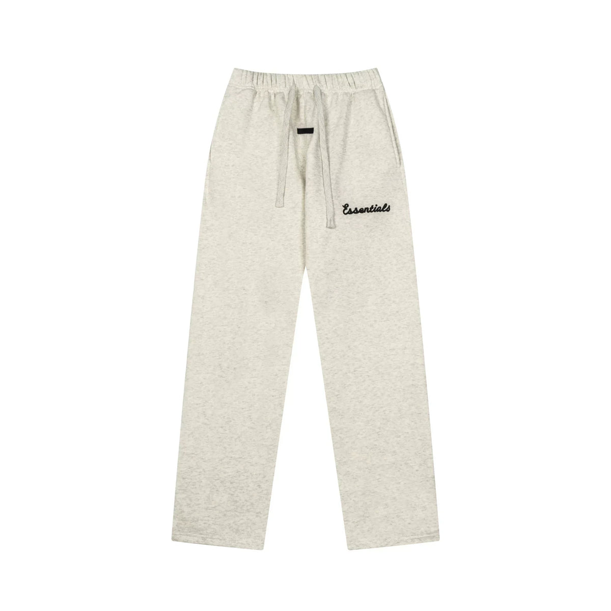 Fog Essentials Oatmeal Heather Straight‑Leg Embroidered Logo Casual Sweatpants