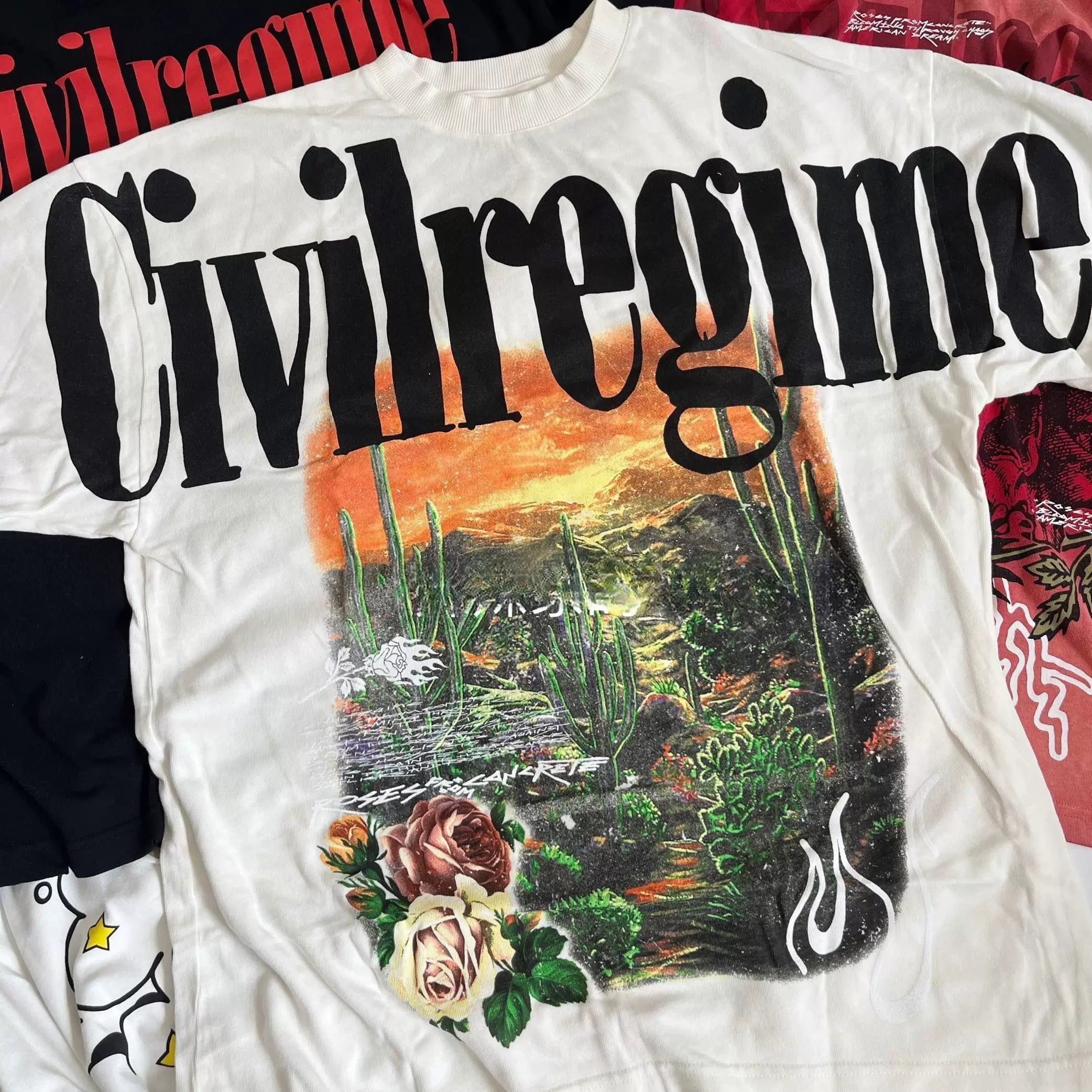 Civilregime Oil Painting Print Ultra-Soft Washed T-shirt