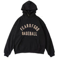 Fog Essentials Black Oversized Hoodie “FEAR OF GOD BASEBALL” Chest Graphic
