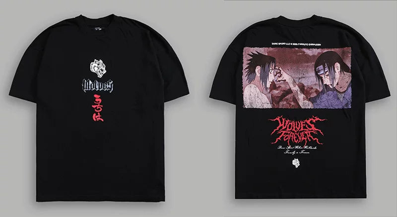Darcsport Wolf Head & Akatsuki Print T-shirt
