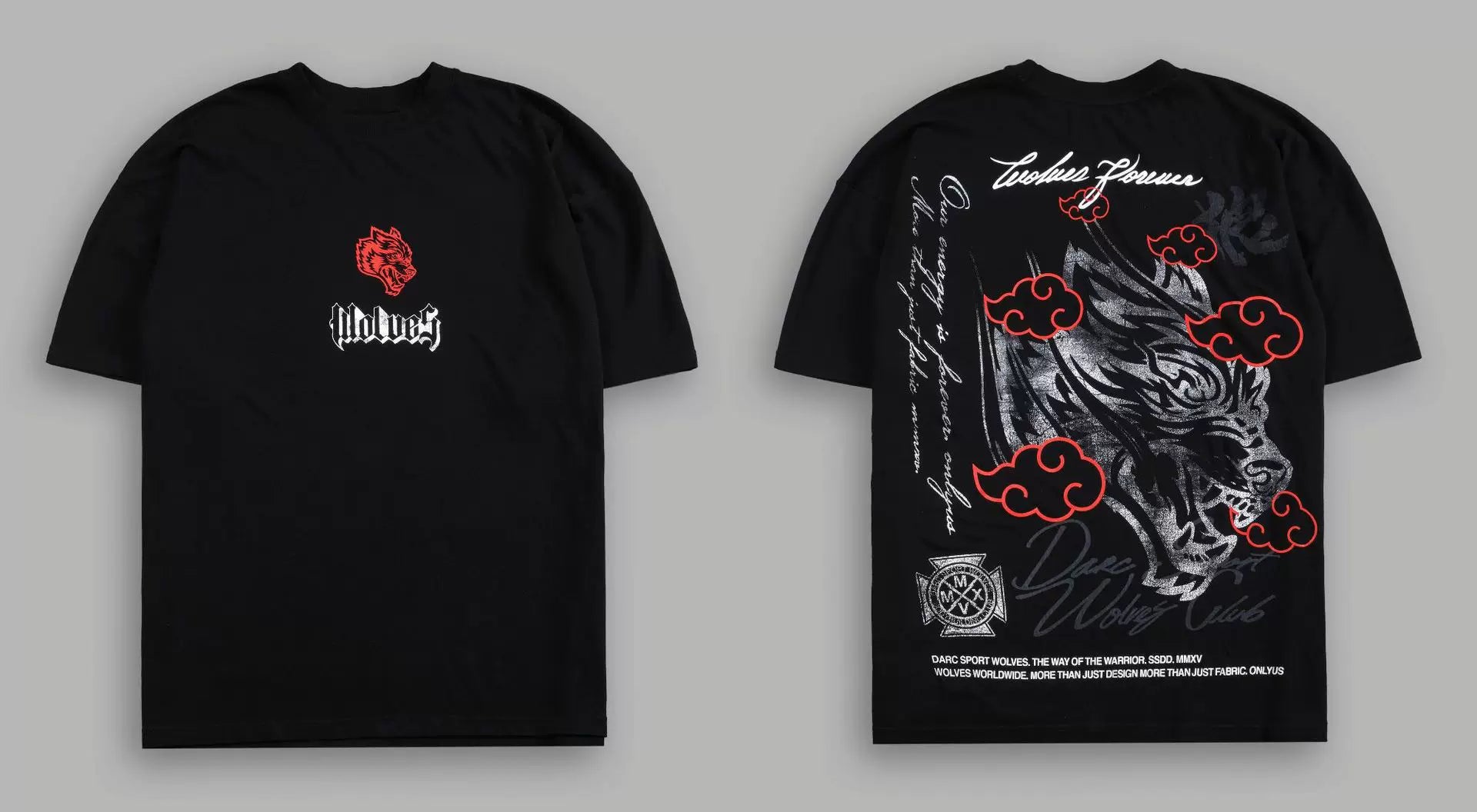 Darcsport Wolf Head & Akatsuki Print T-shirt