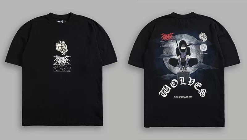 Darcsport Wolf Head & Akatsuki Print T-shirt