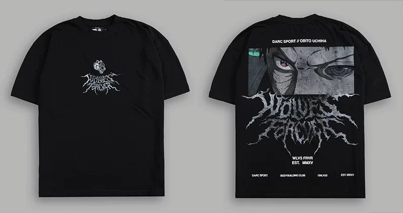 Darcsport Wolf Head & Akatsuki Print T-shirt