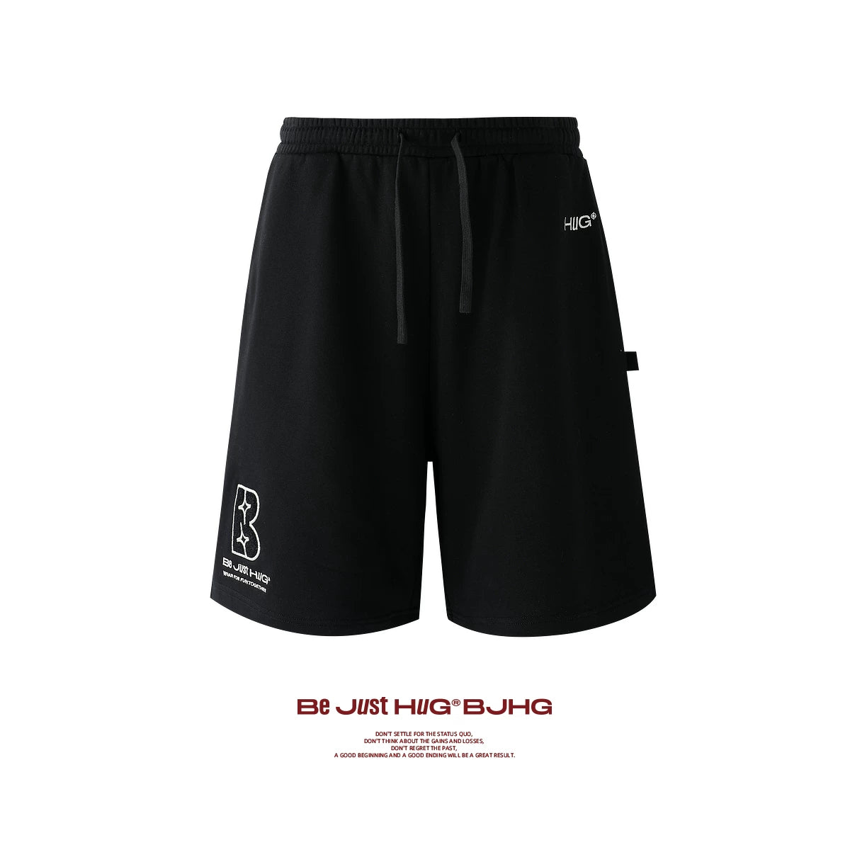 BJHG Embroidered Straight-Leg Shorts