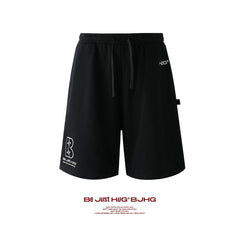 BJHG Embroidered Straight-Leg Shorts