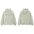Fog Essentials Light Sage Green Fleece‑Lined Oversized Pullover Hoodie Chest Logo Print