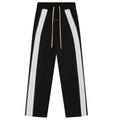 Fog Essentials Black Side‑Stripe Straight‑Leg Streetwear Sweatpants Casual Trousers