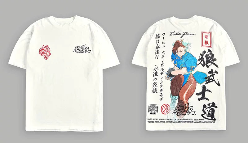 Darcsport Wolf & Street Fighter Print T-shirt