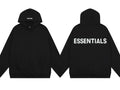 Fog Essentials Black Oversized Hoodie With Bold White ESSENTIALS Chest Logo