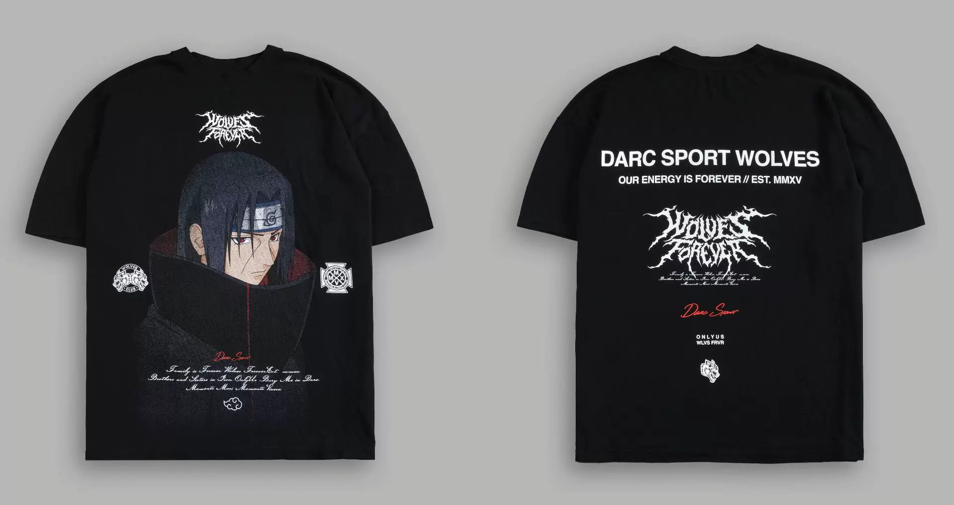 Darcsport Wolf Head & Akatsuki Print T-shirt