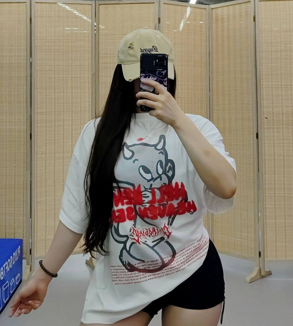 Civilregime Little Devil Series 200GSM Skin-Feel Washed T-shirt
