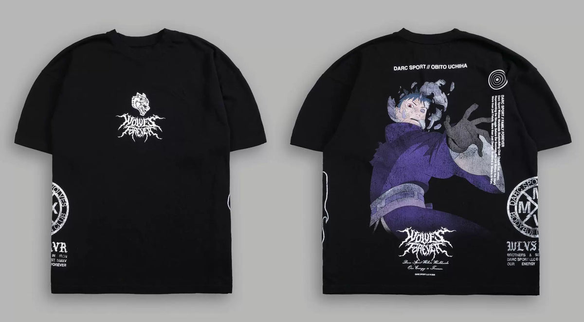 Darcsport Wolf Head & Akatsuki Print T-shirt