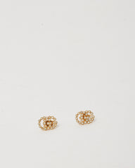 Gucci 18k Gold and Diamond Interlocking GG Stud Earrings