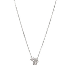 18K White Gold Diamond Comete Geode Pendant Necklace